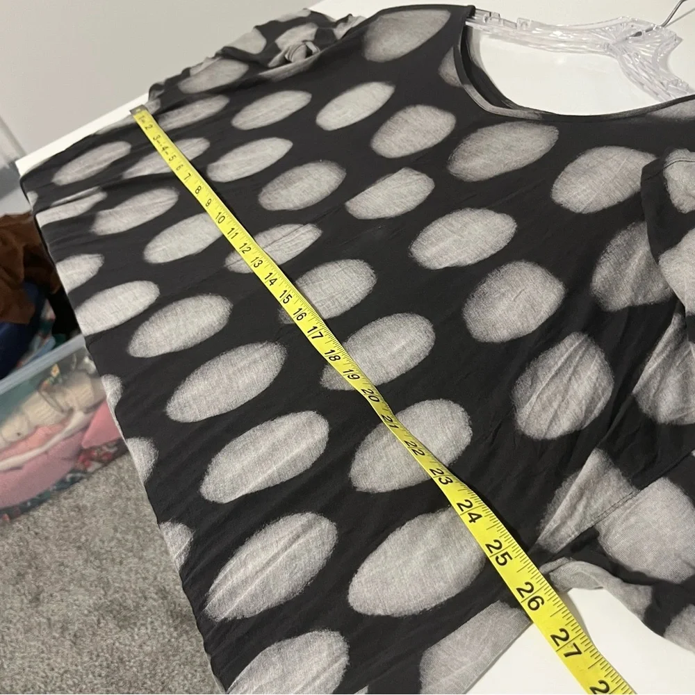 Moyuru Japanese Art To Wear Polka Dot Lagenlook Oversized Tunic Dress Gray M - Picture 11 of 12
